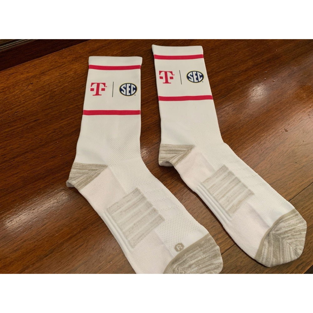 SEC Baseball Tournament Socks White & Pink